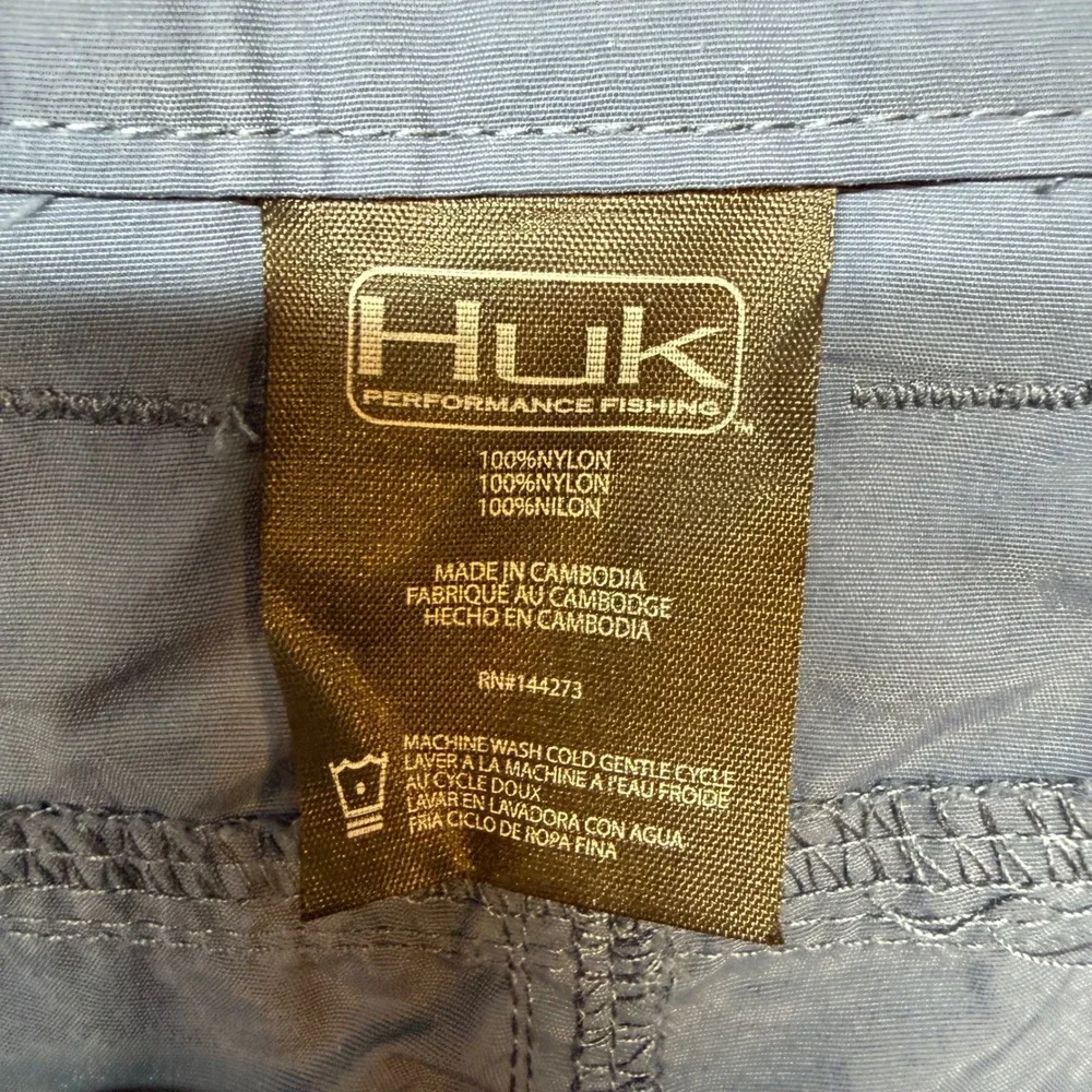 Huk Fishing Shorts Mens XXL Blue Performance Nylon‎ Cargo Hiking Board Shorts